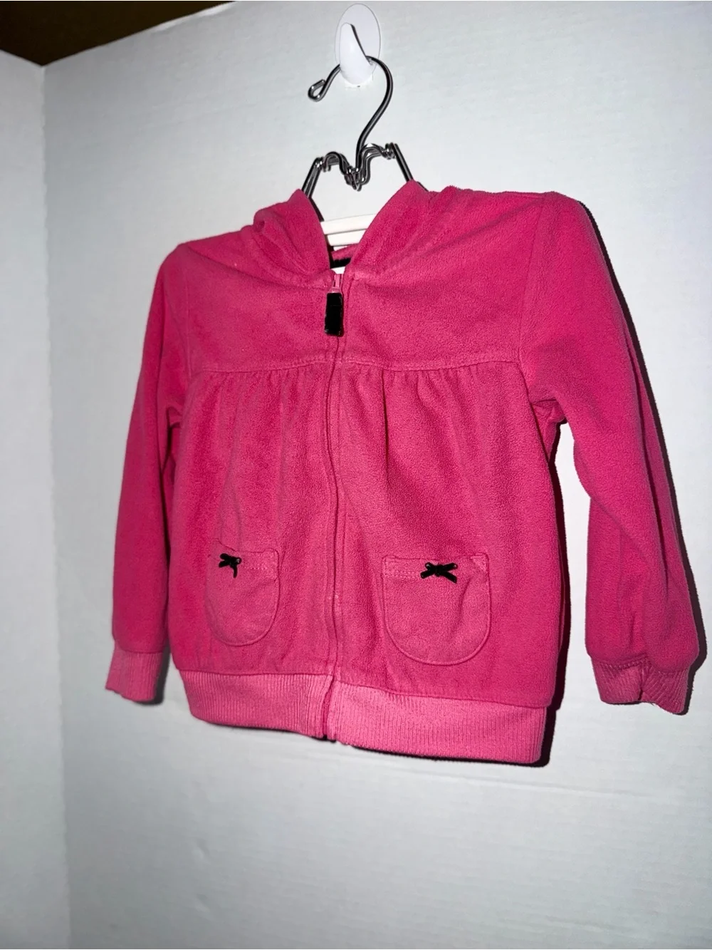 Carter's Bright Pink Hooded Fleece Zip-Up Jacket